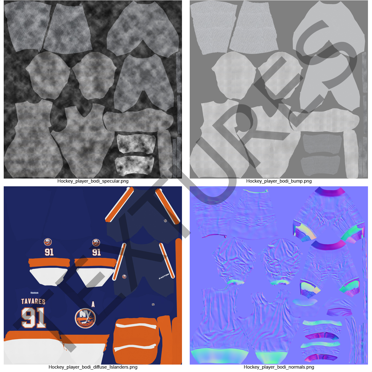 3D Hockey Jersey Islanders model