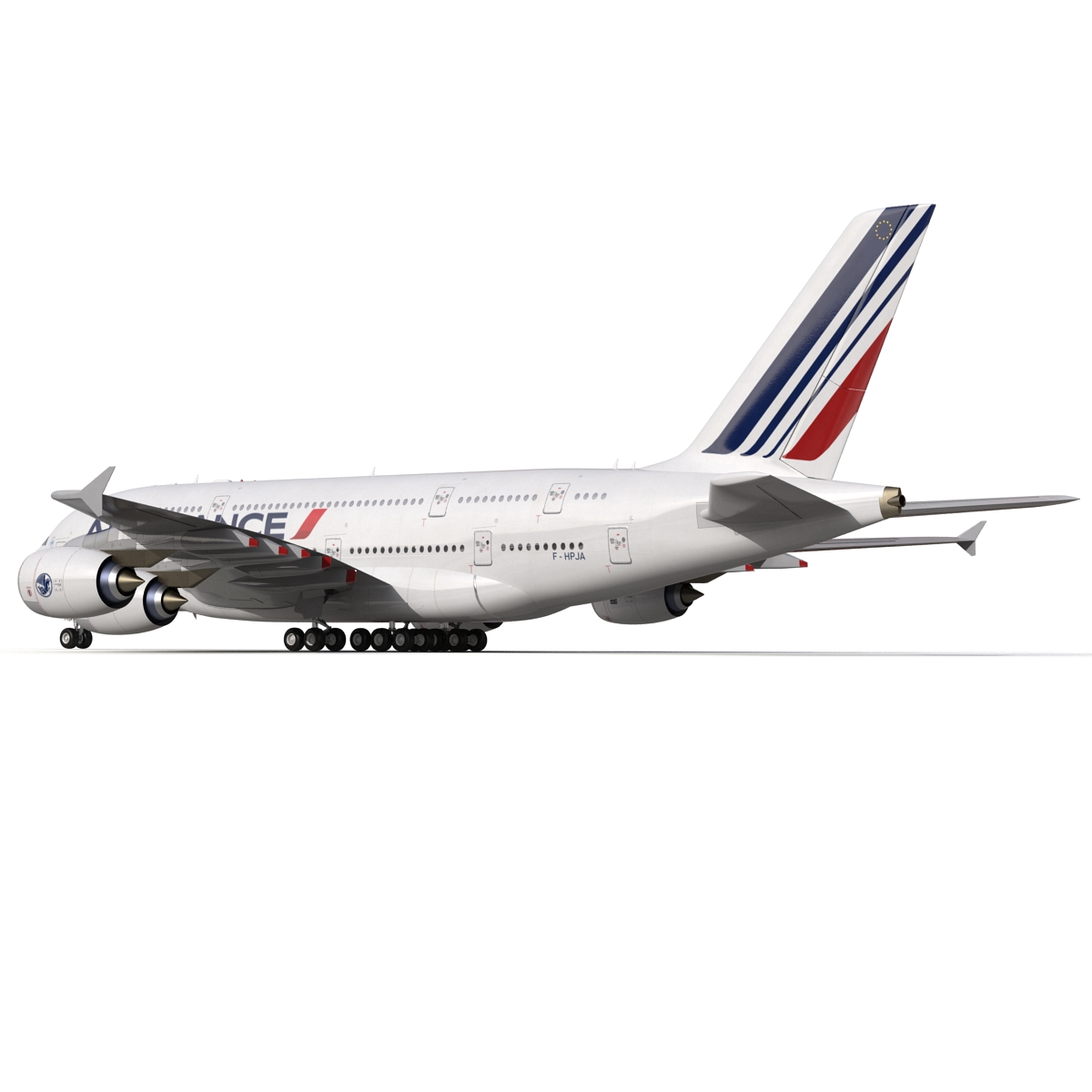 3D Airbus A380 800 Air France Rigged model