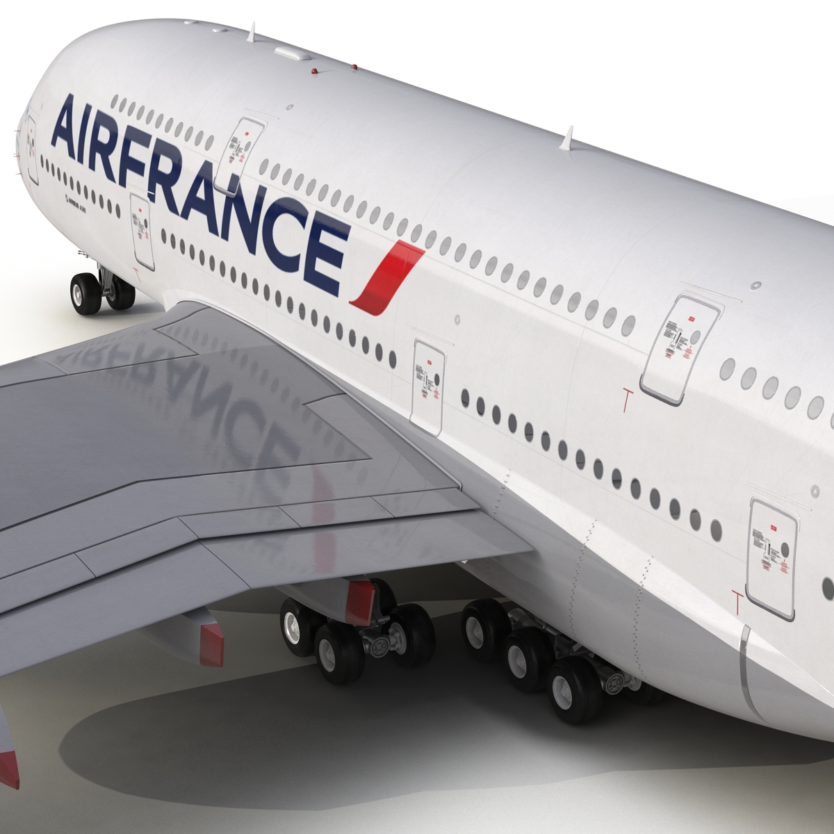 3D Airbus A380 800 Air France Rigged model