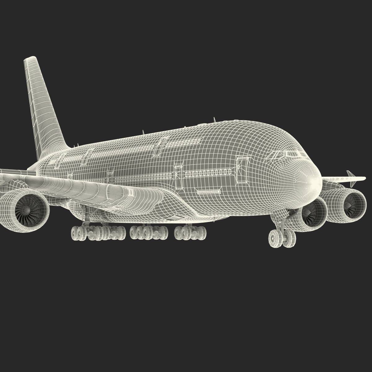 3D Airbus A380 800 Air France Rigged model