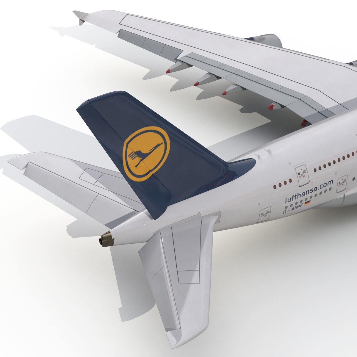 Airbus A380 800 Lufthansa Rigged 3D