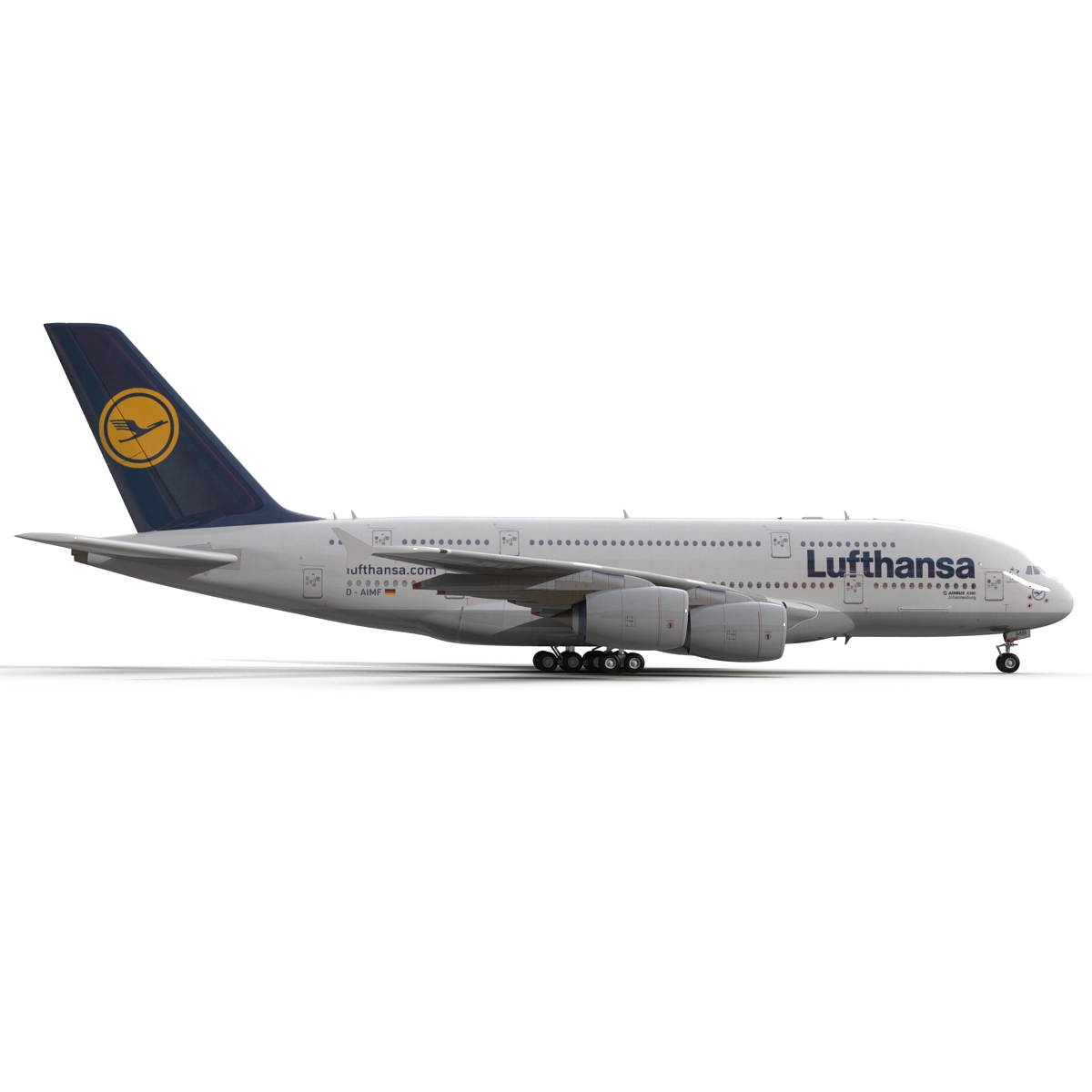 Airbus A380 800 Lufthansa Rigged 3D