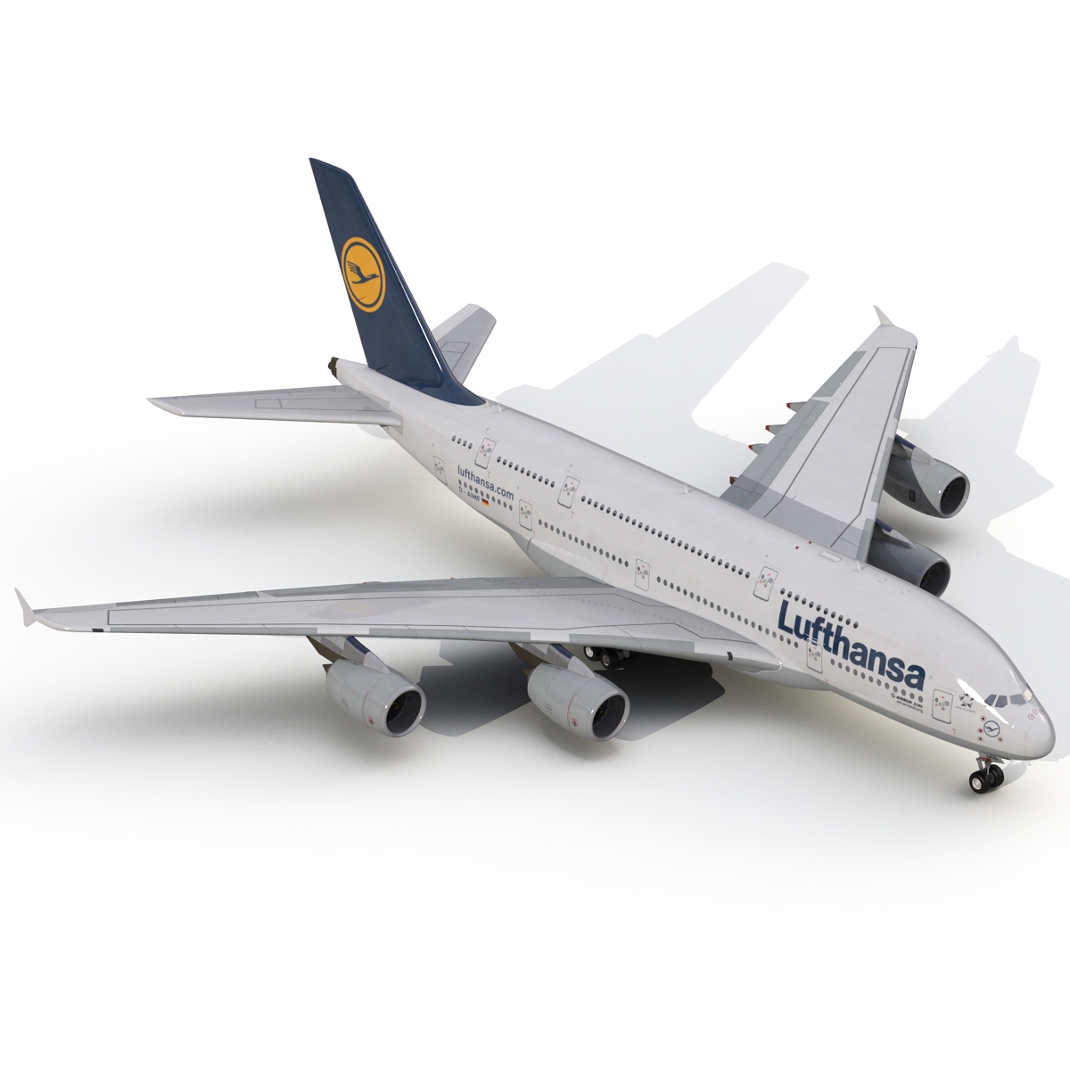 Airbus A380 800 Lufthansa Rigged 3D