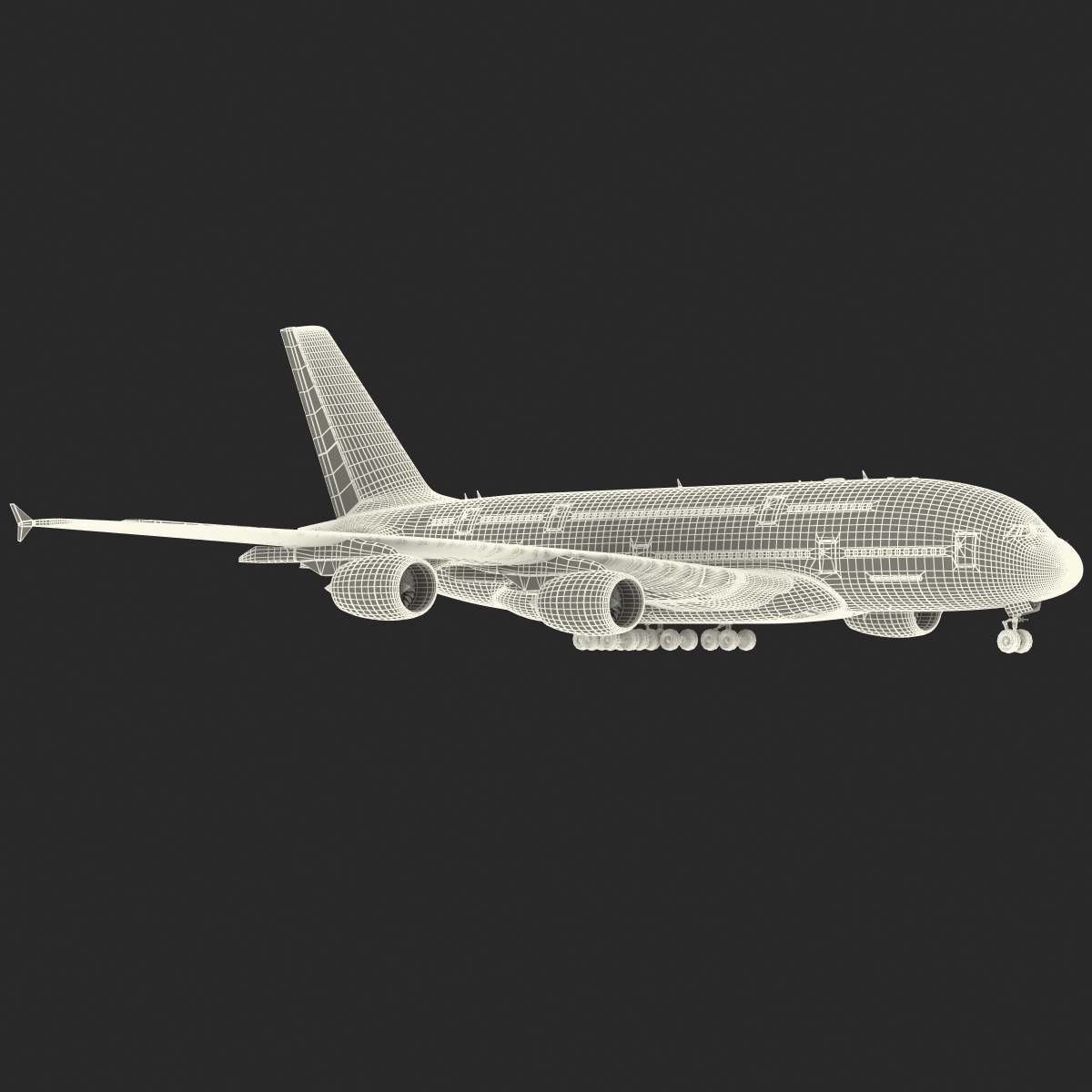 Airbus A380 800 Lufthansa Rigged 3D