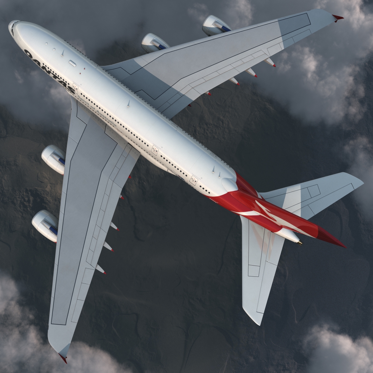 Airbus A380 800 Qantas Rigged 3D model