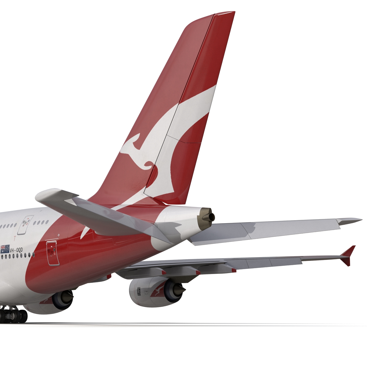 Airbus A380 800 Qantas Rigged 3D model