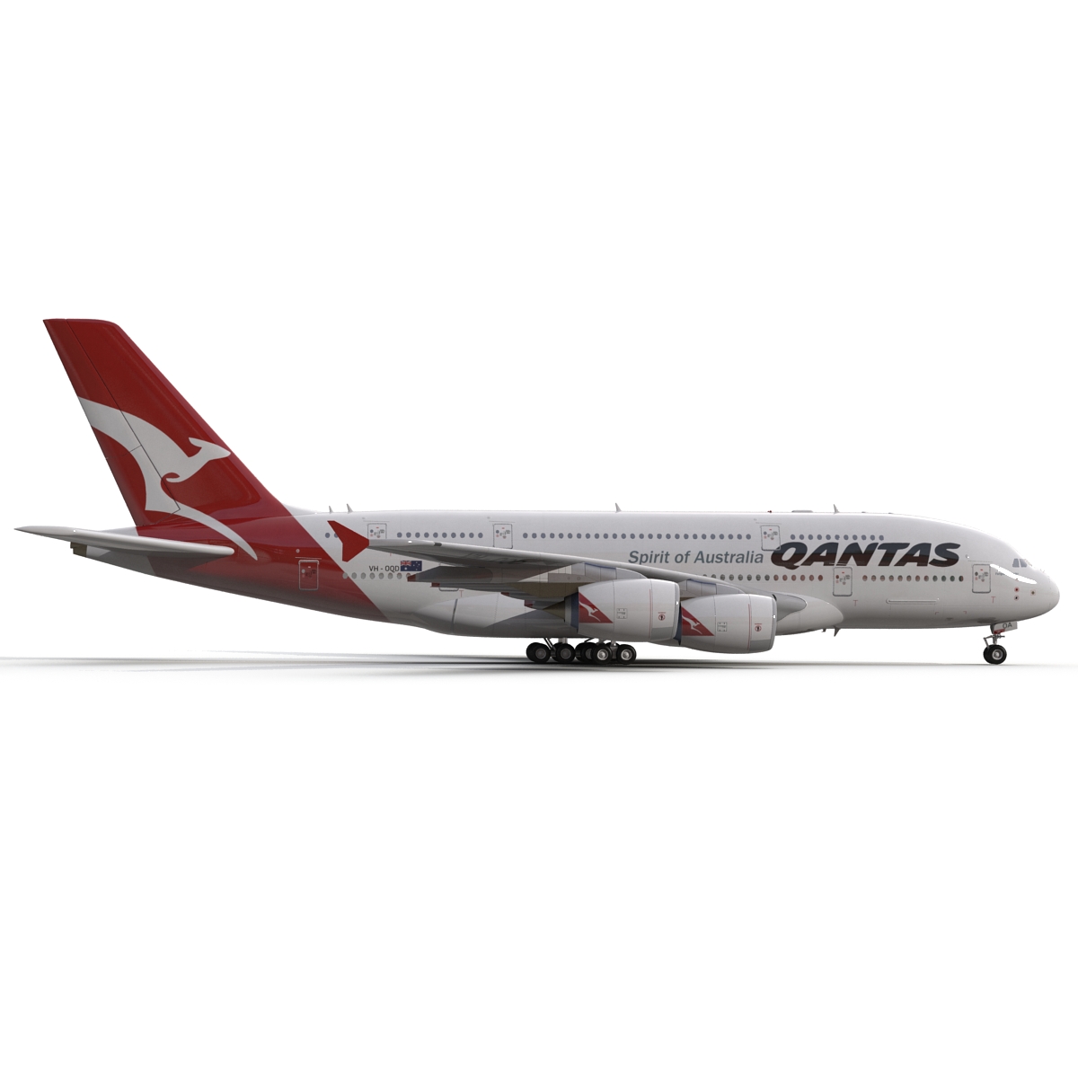 Airbus A380 800 Qantas Rigged 3D model