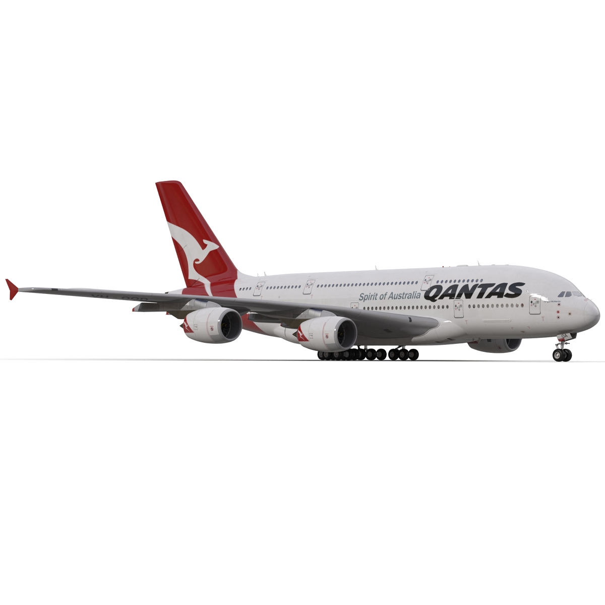 Airbus A380 800 Qantas Rigged 3D model