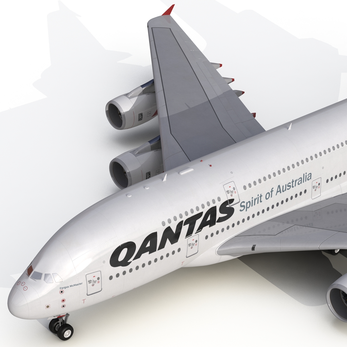 Airbus A380 800 Qantas Rigged 3D model