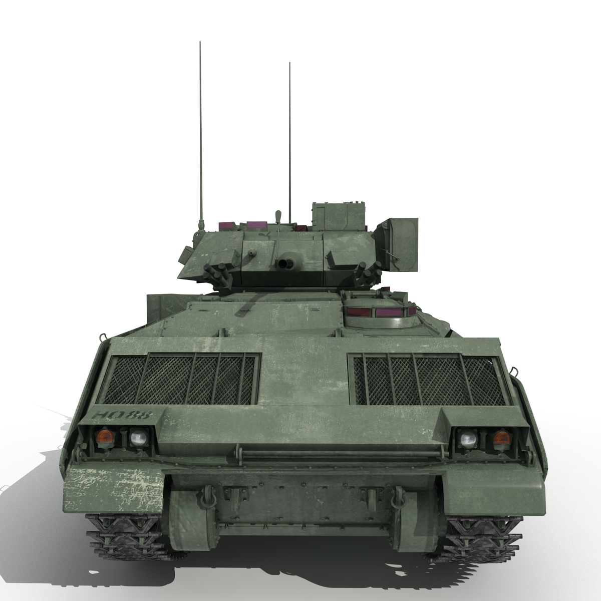 3D Bradley M2 Rigged Green model