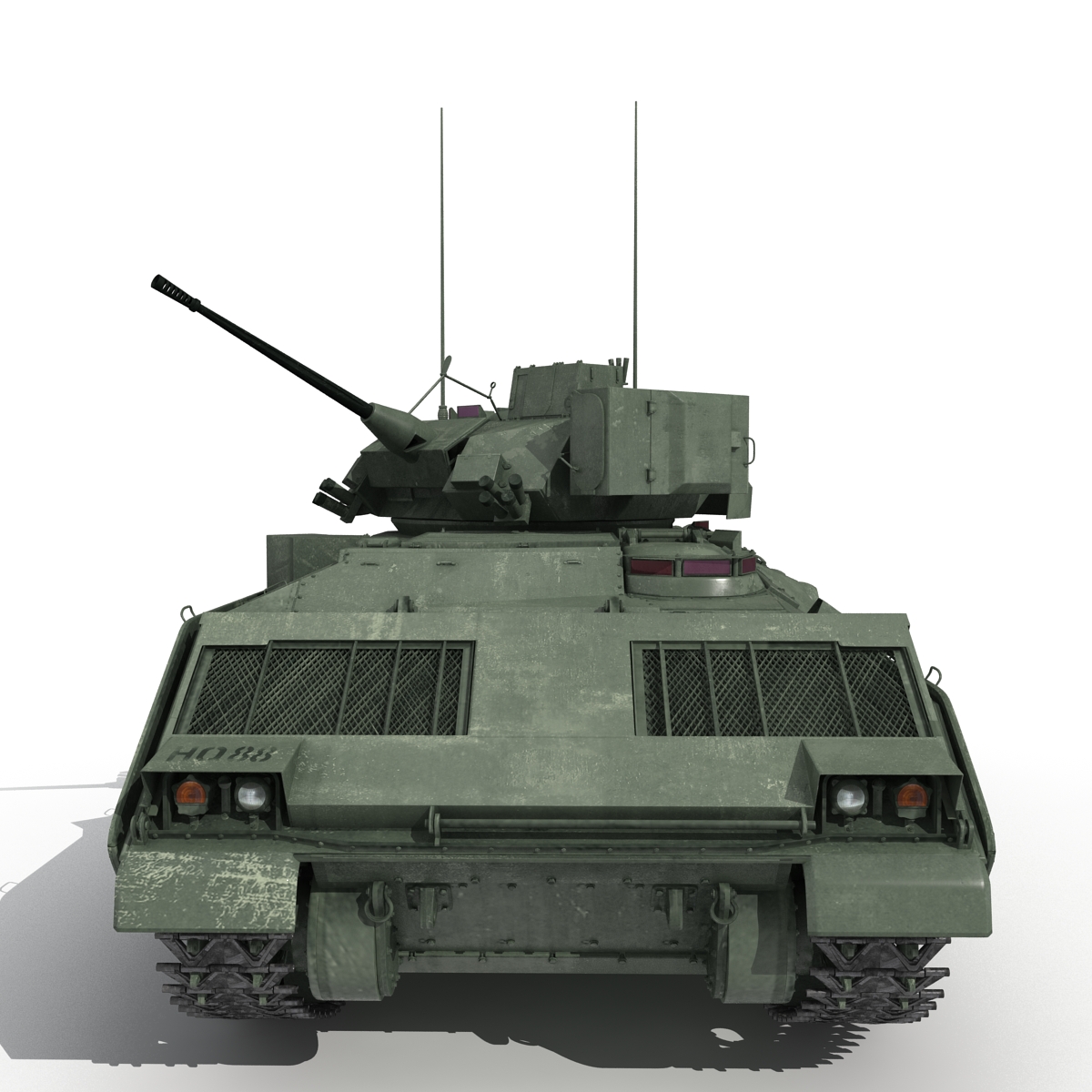 3D Bradley M2 Rigged Green model