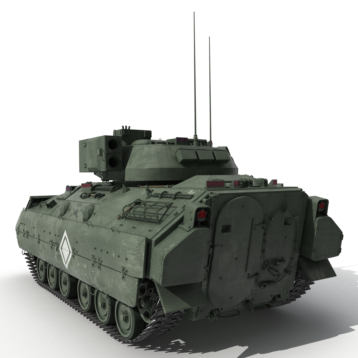 3D Bradley M2 Rigged Green model