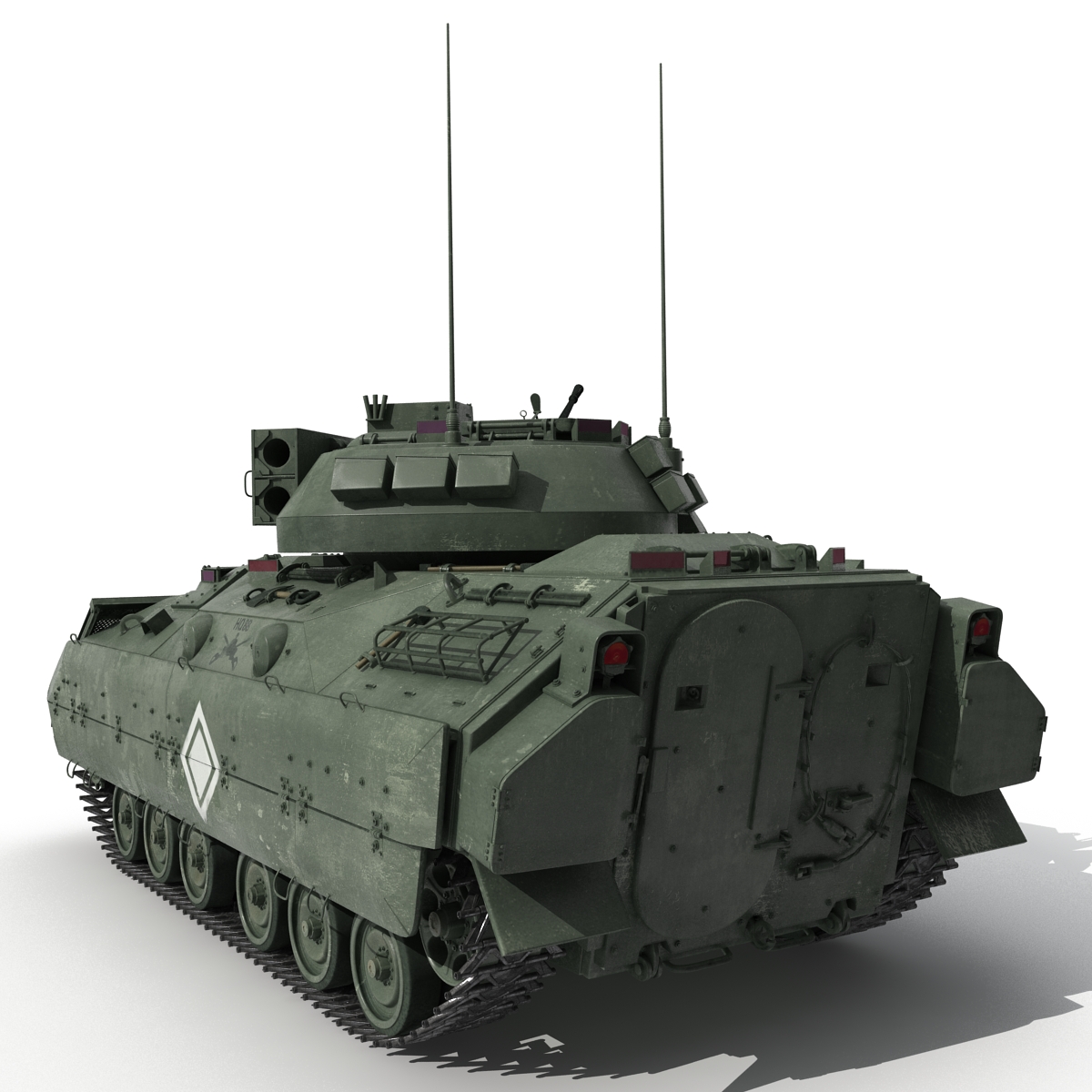 3D Bradley M2 Rigged Green model