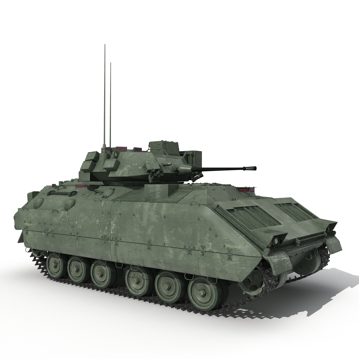 3D Bradley M2 Rigged Green model