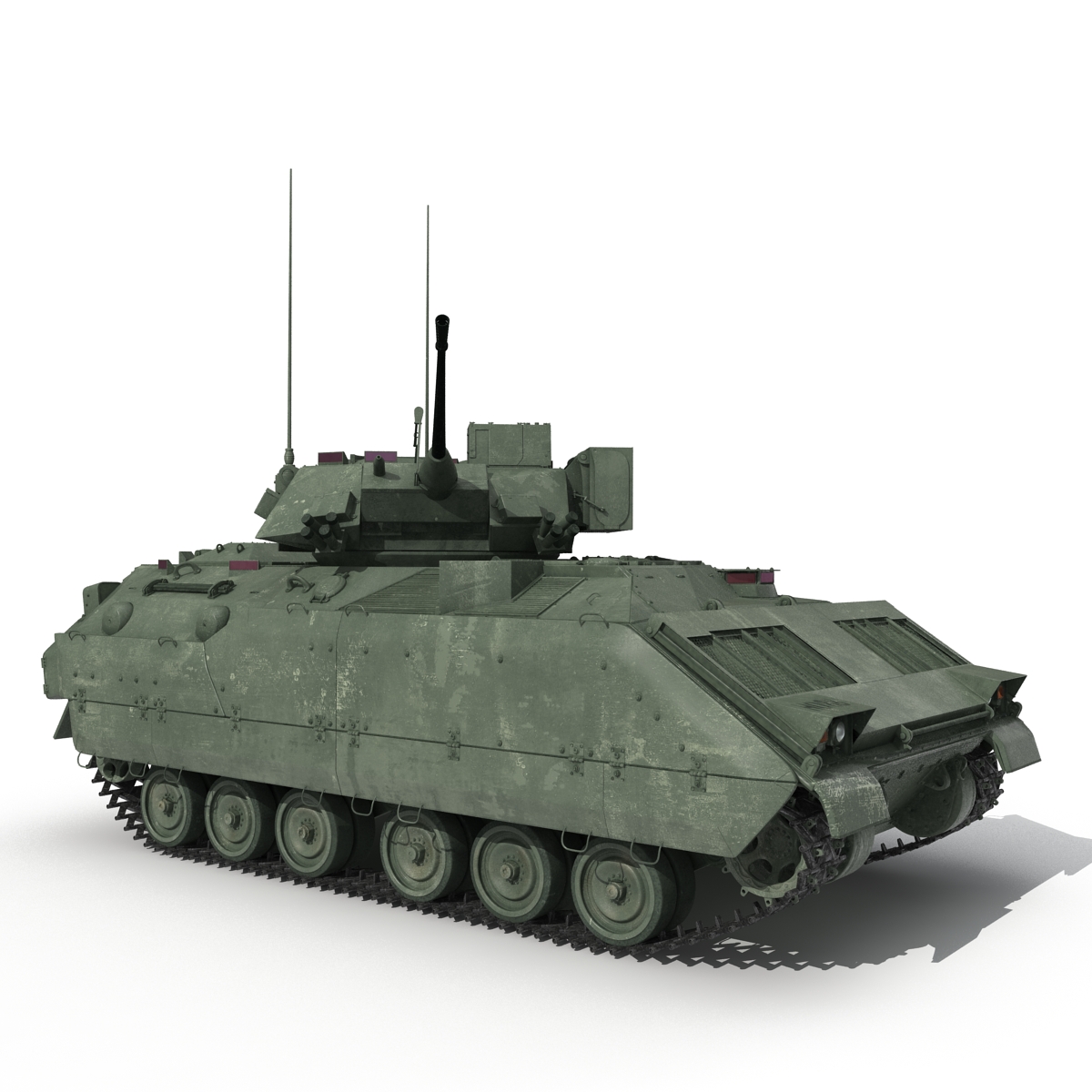 3D Bradley M2 Rigged Green model