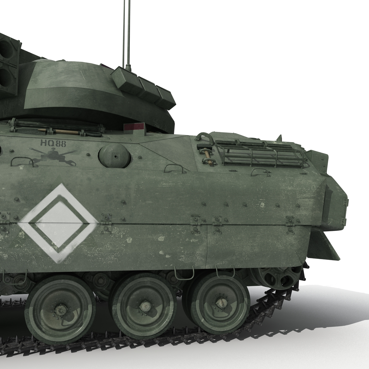 3D Bradley M2 Rigged Green model