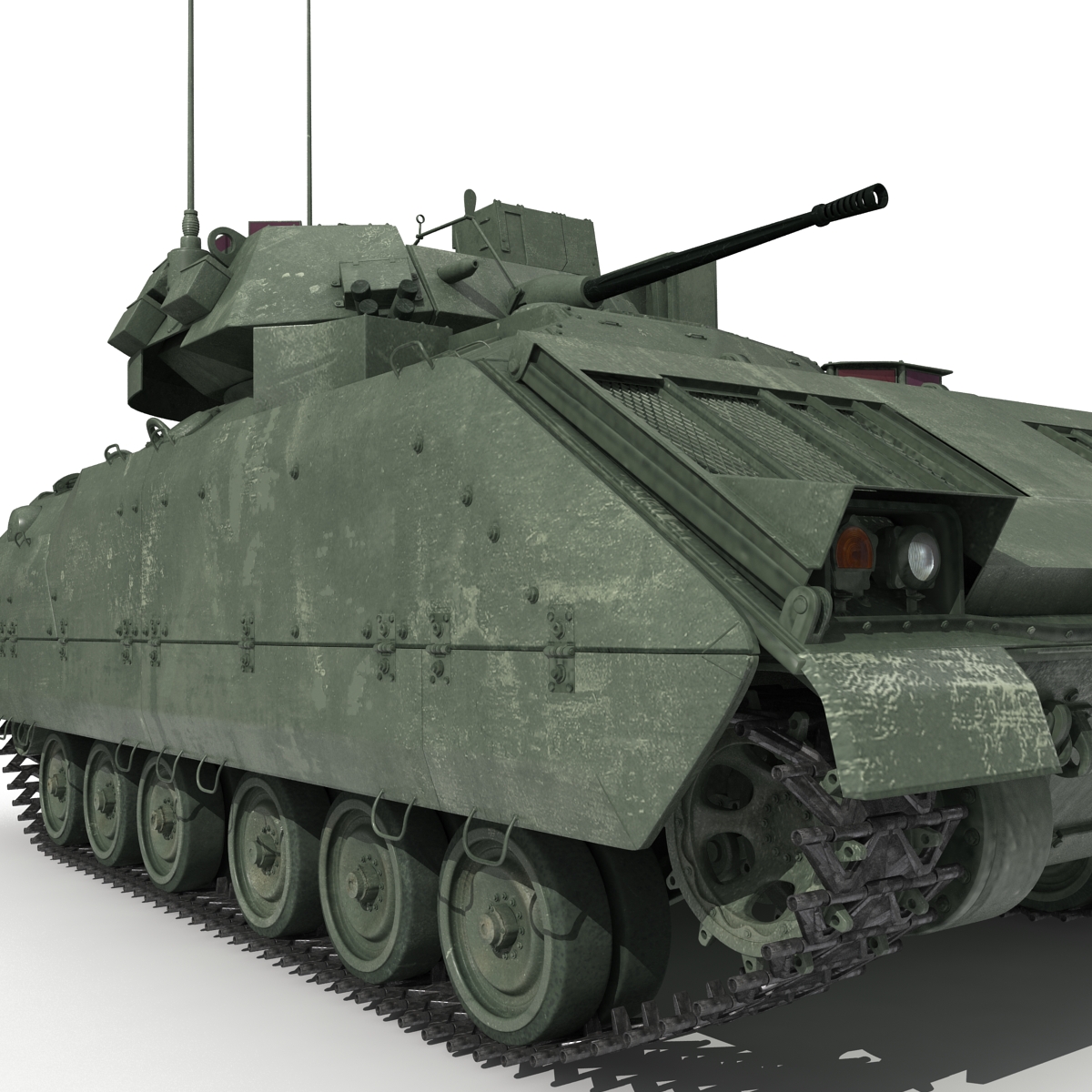 3D Bradley M2 Rigged Green model