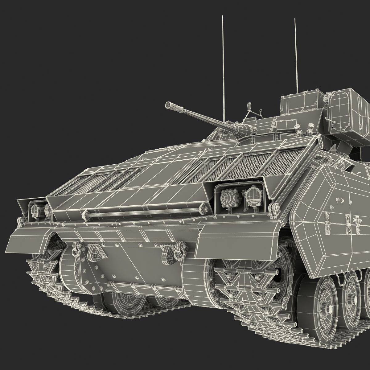 3D Bradley M2 Rigged Green model