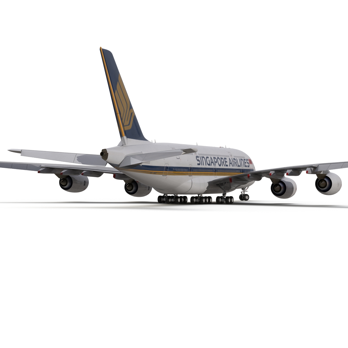 3D Airbus A380 800 Singapore Airlines Rigged