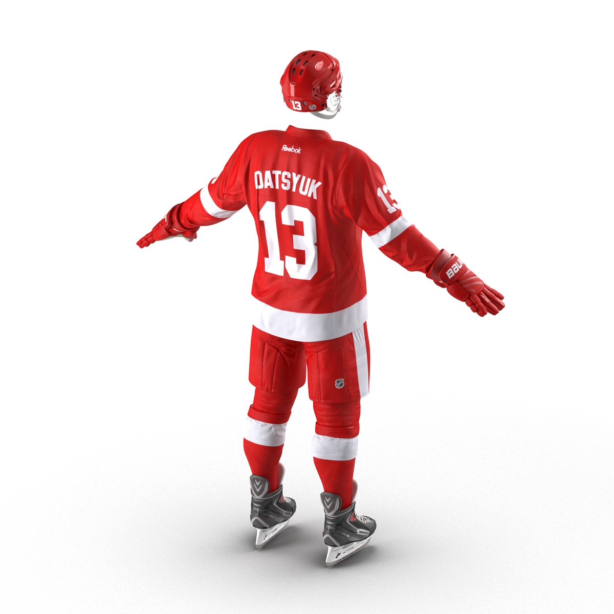 Hockey Equipment Detroit Red Wings 3D model