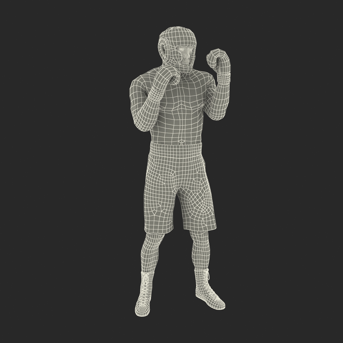 3D African American Boxer Red Suit Pose 2 model