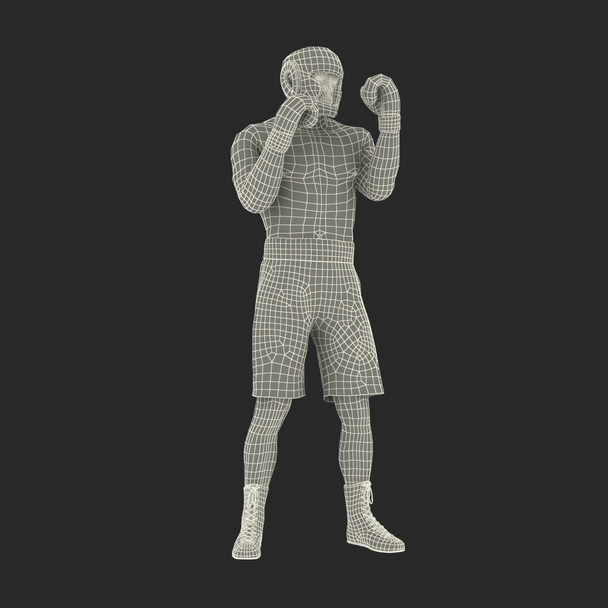 3D African American Boxer Red Suit Pose 2 model