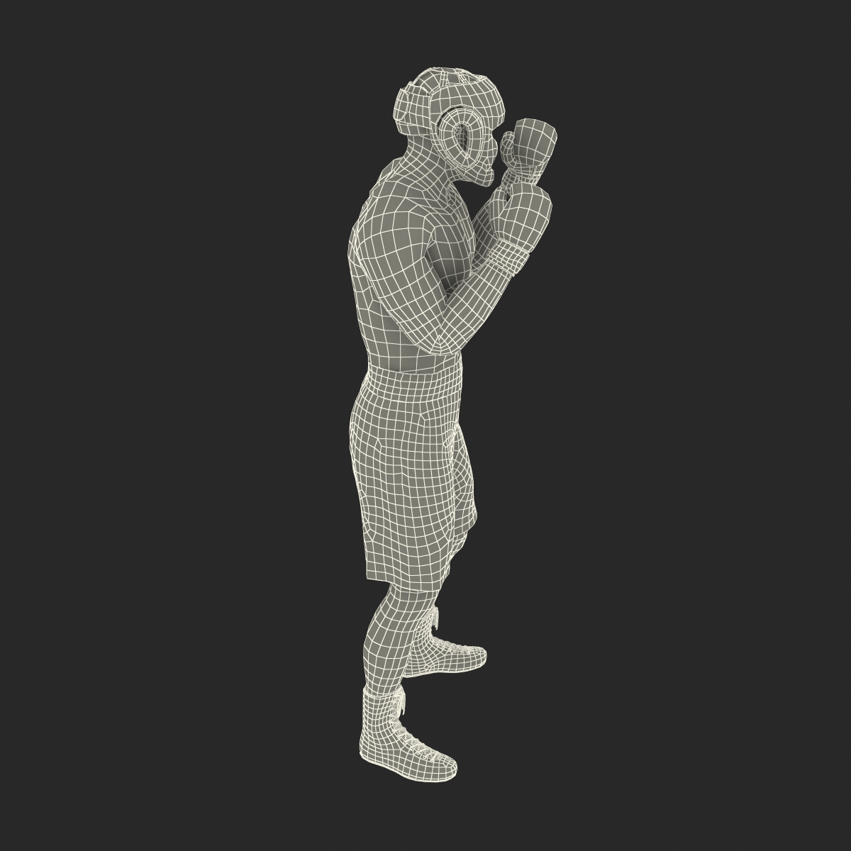 3D African American Boxer Red Suit Pose 2 model