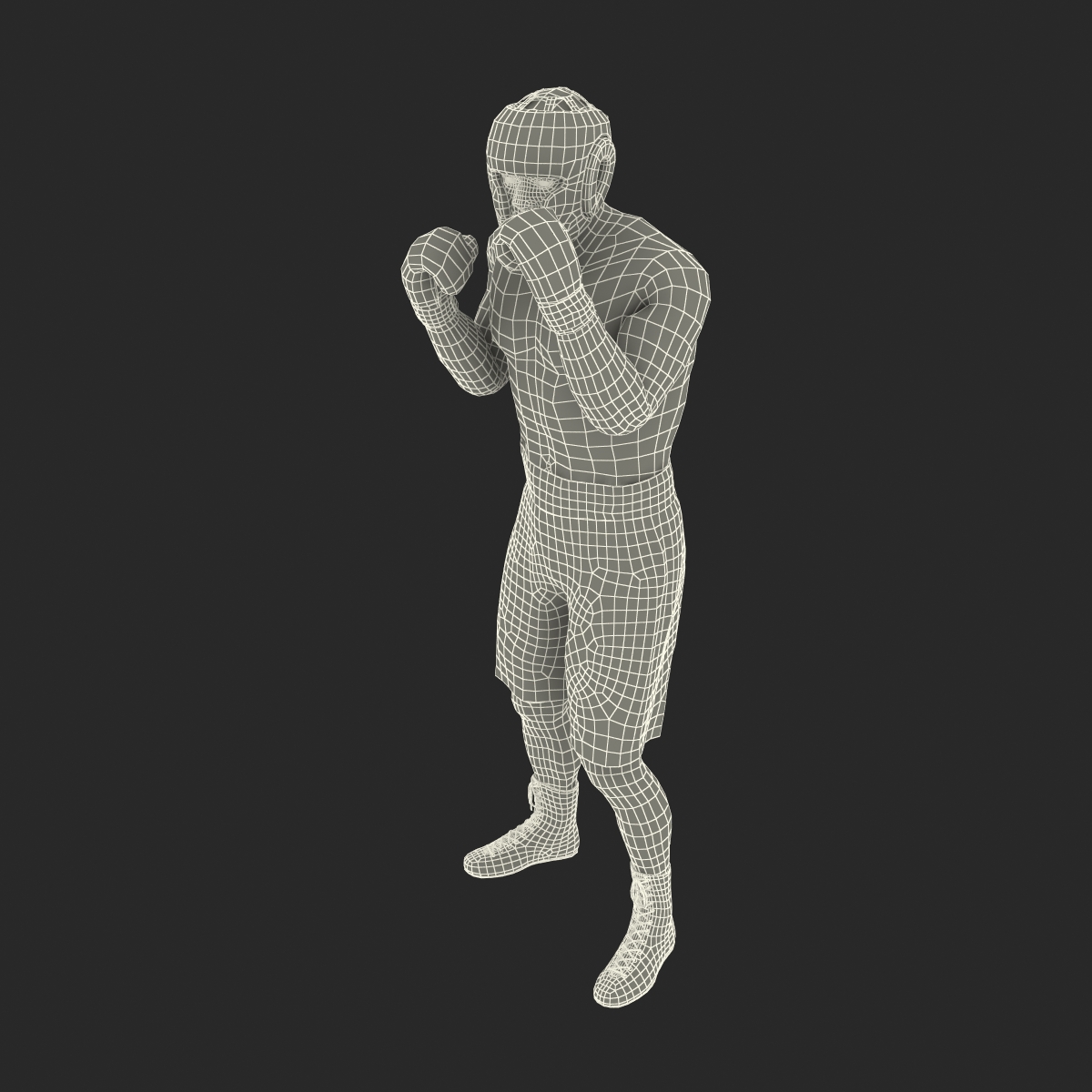 3D African American Boxer Red Suit Pose 2 model