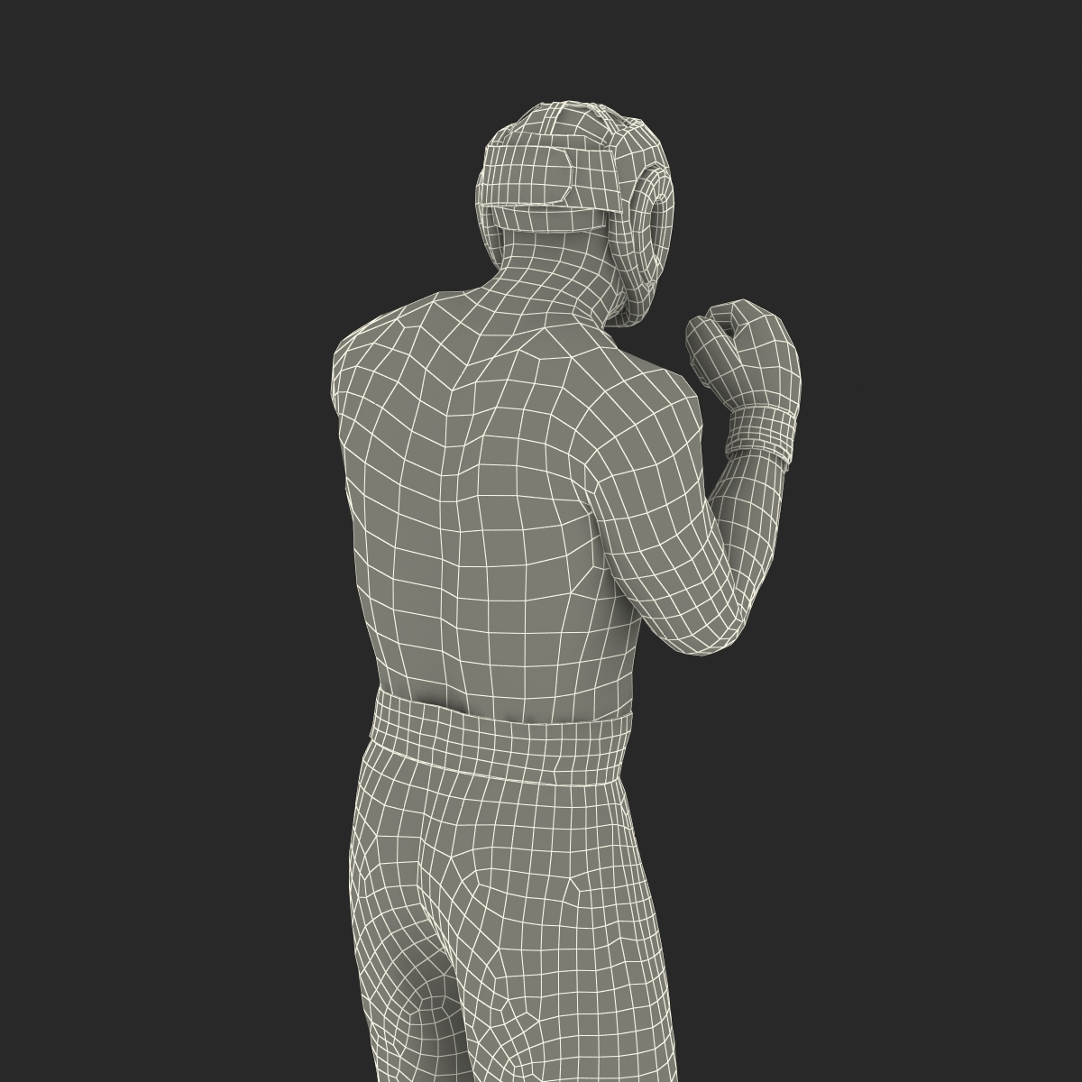 3D African American Boxer Red Suit Pose 2 model