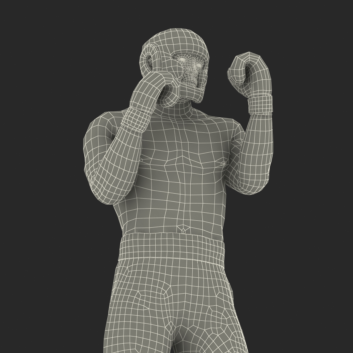 3D African American Boxer Red Suit Pose 2 model