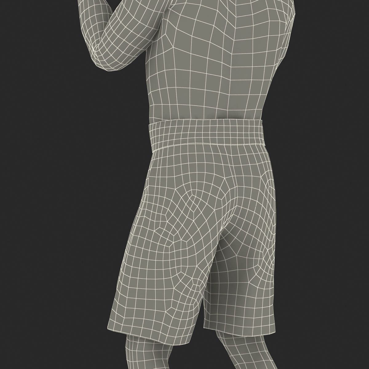 3D African American Boxer Red Suit Pose 2 model