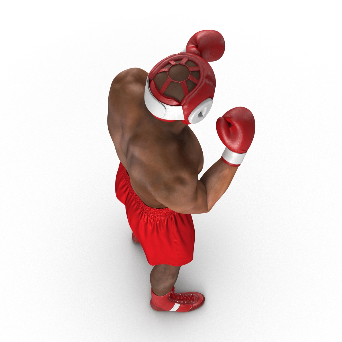 3D African American Boxer Red Suit Pose 2 model