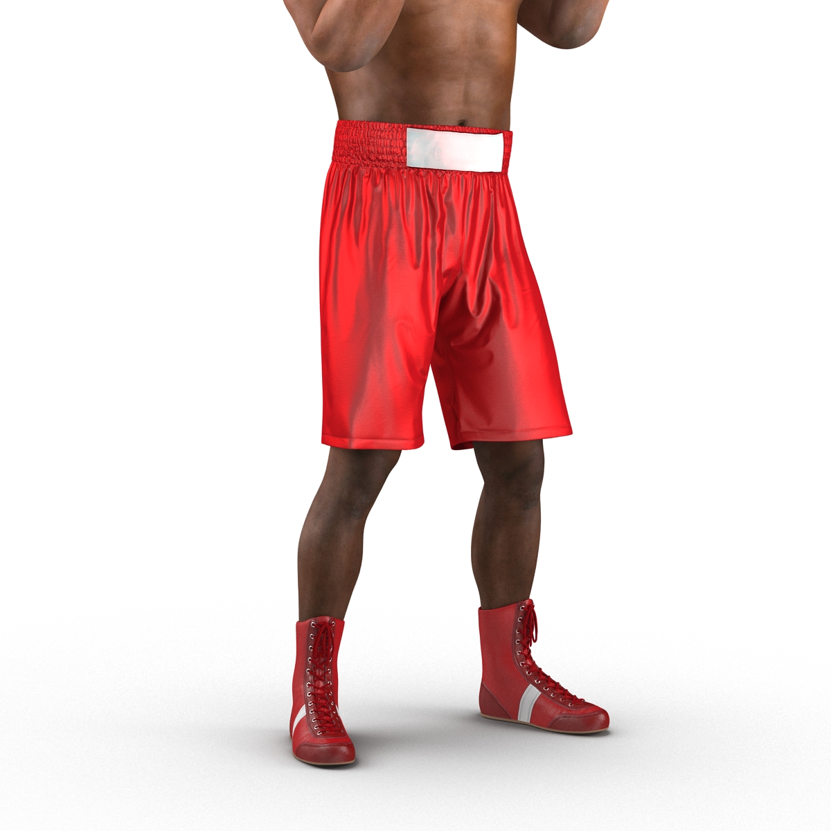 3D African American Boxer Red Suit Pose 2 model