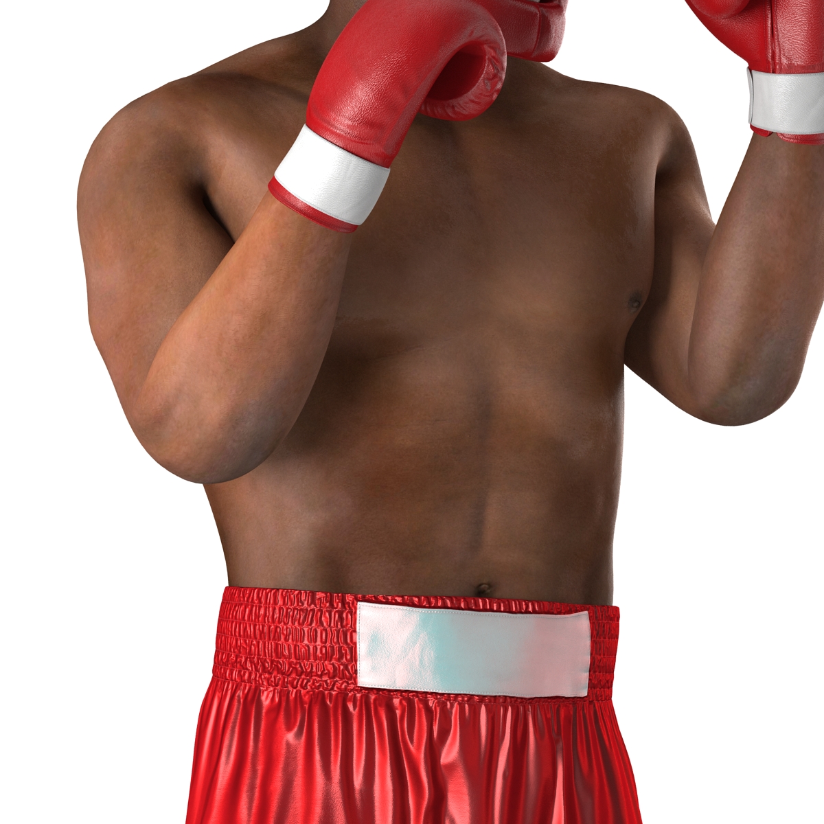 3D African American Boxer Red Suit Pose 2 model