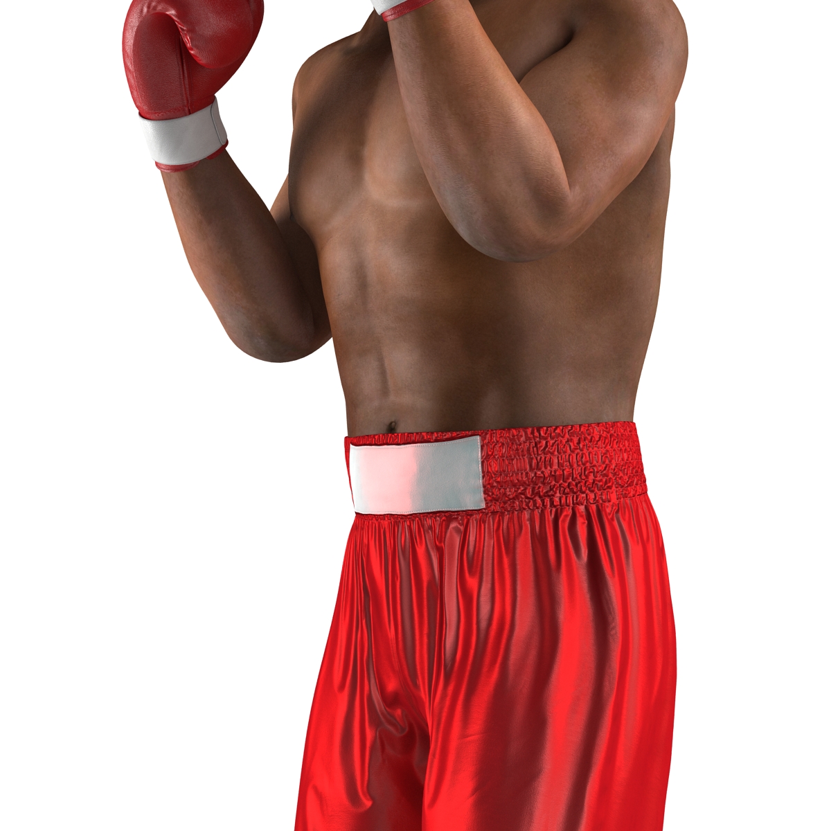 3D African American Boxer Red Suit Pose 2 model