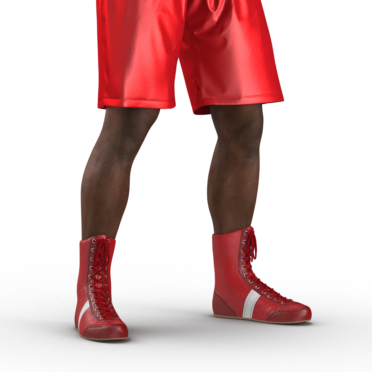 3D African American Boxer Red Suit Pose 2 model