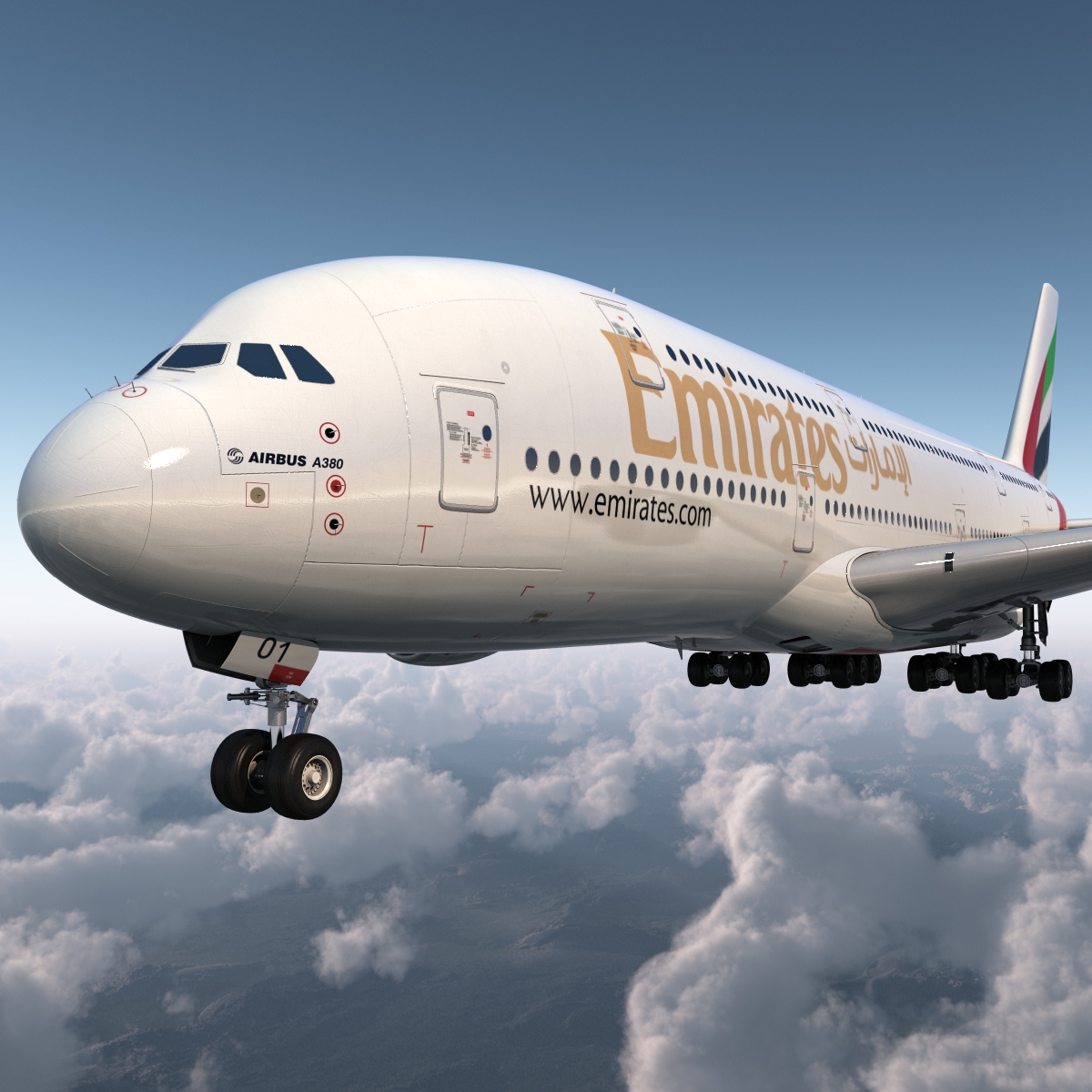 Airbus A380 900 Emirates 3D model