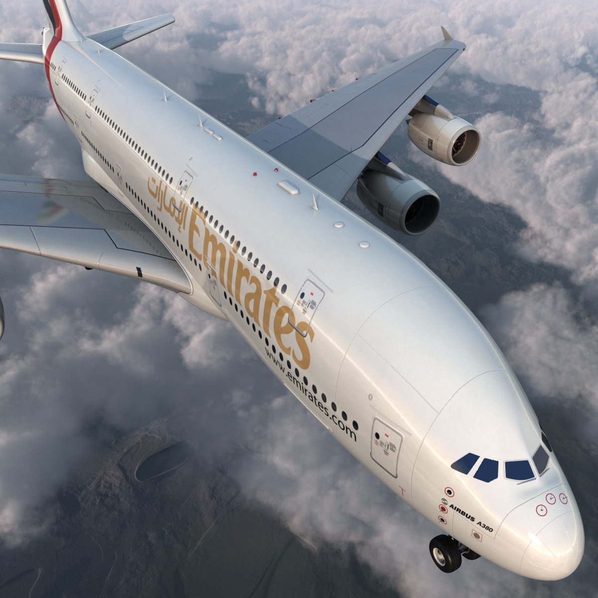 Airbus A380 900 Emirates 3D model