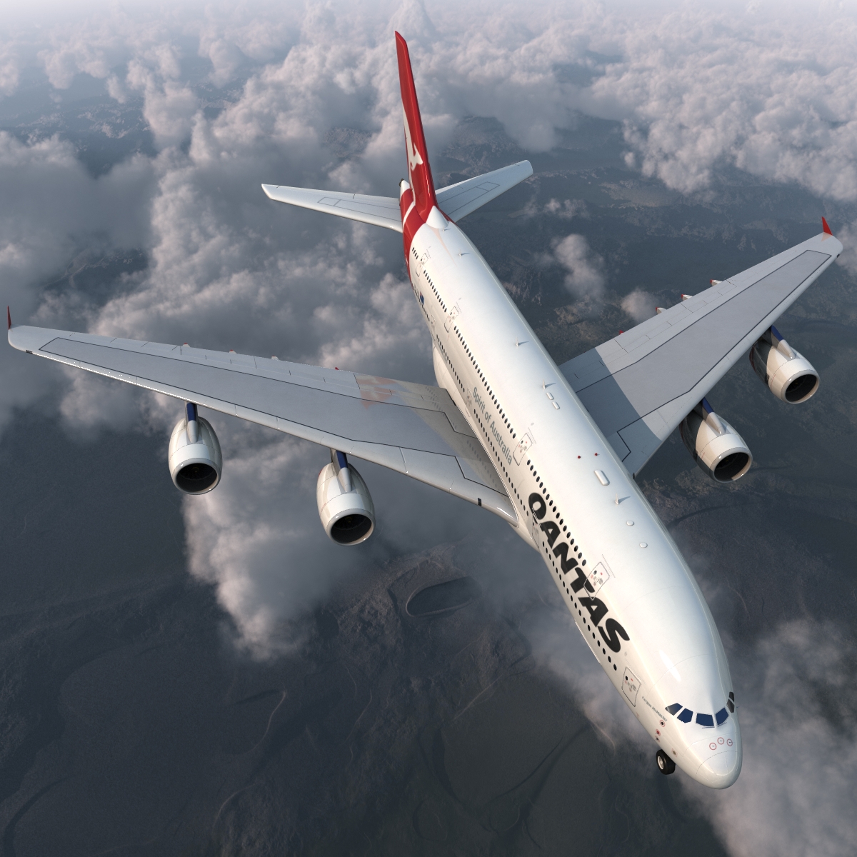 Airbus A380 900 Qantas 3D