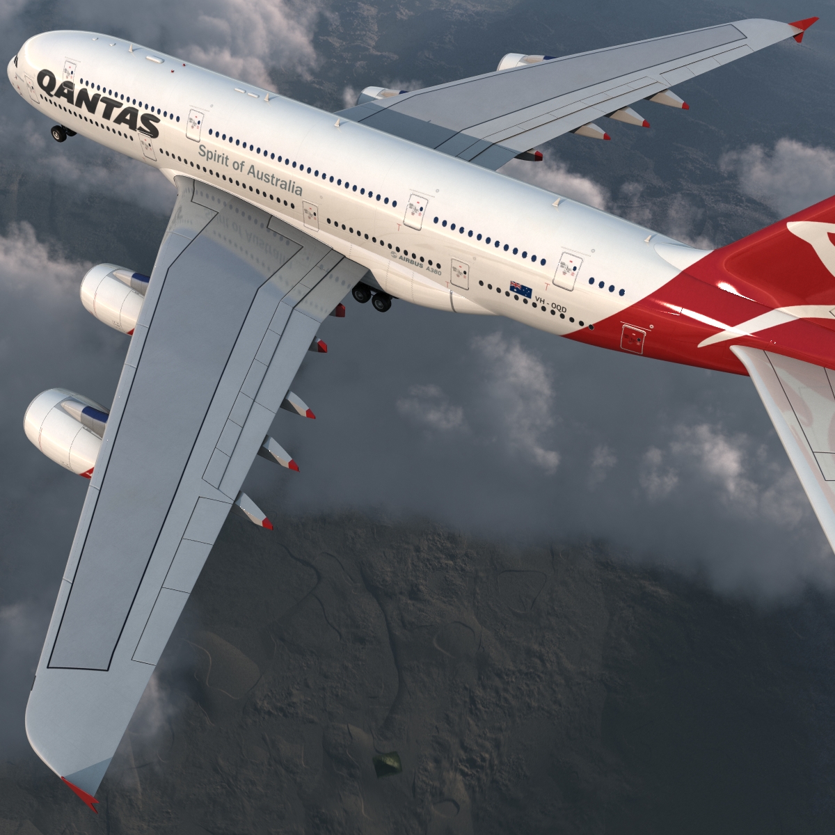 Airbus A380 900 Qantas 3D