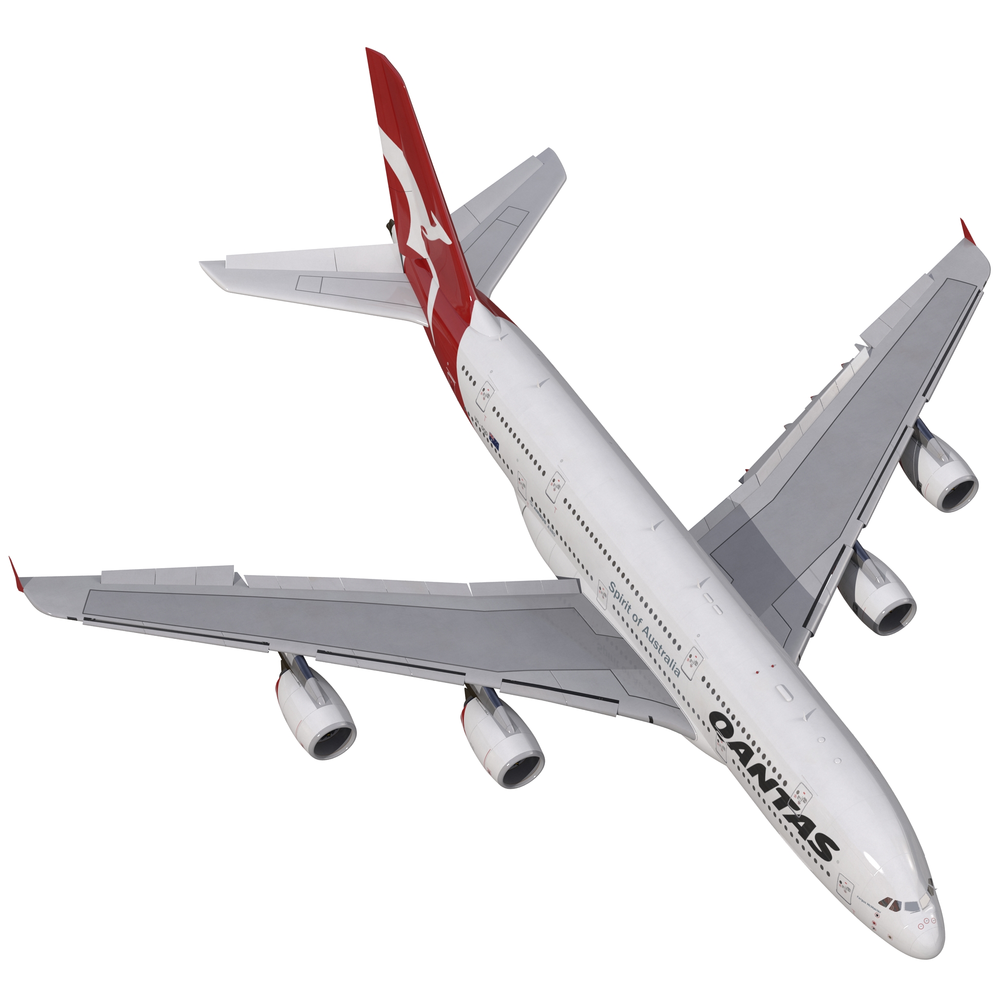 Airbus A380 900 Qantas Rigged 3D model