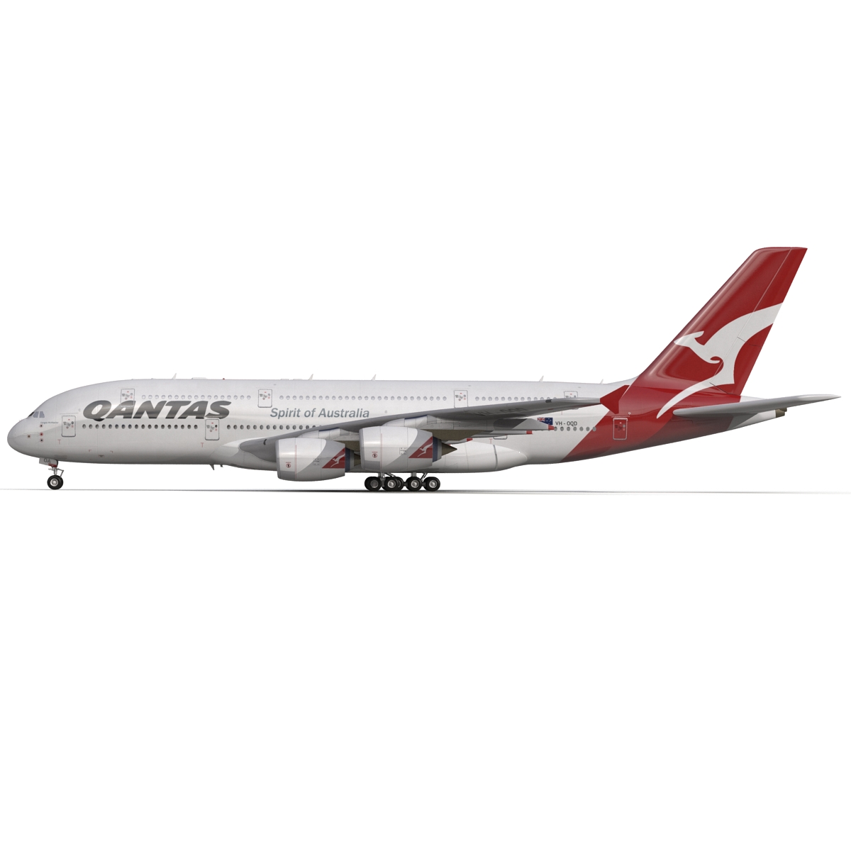 Airbus A380 900 Qantas Rigged 3D model