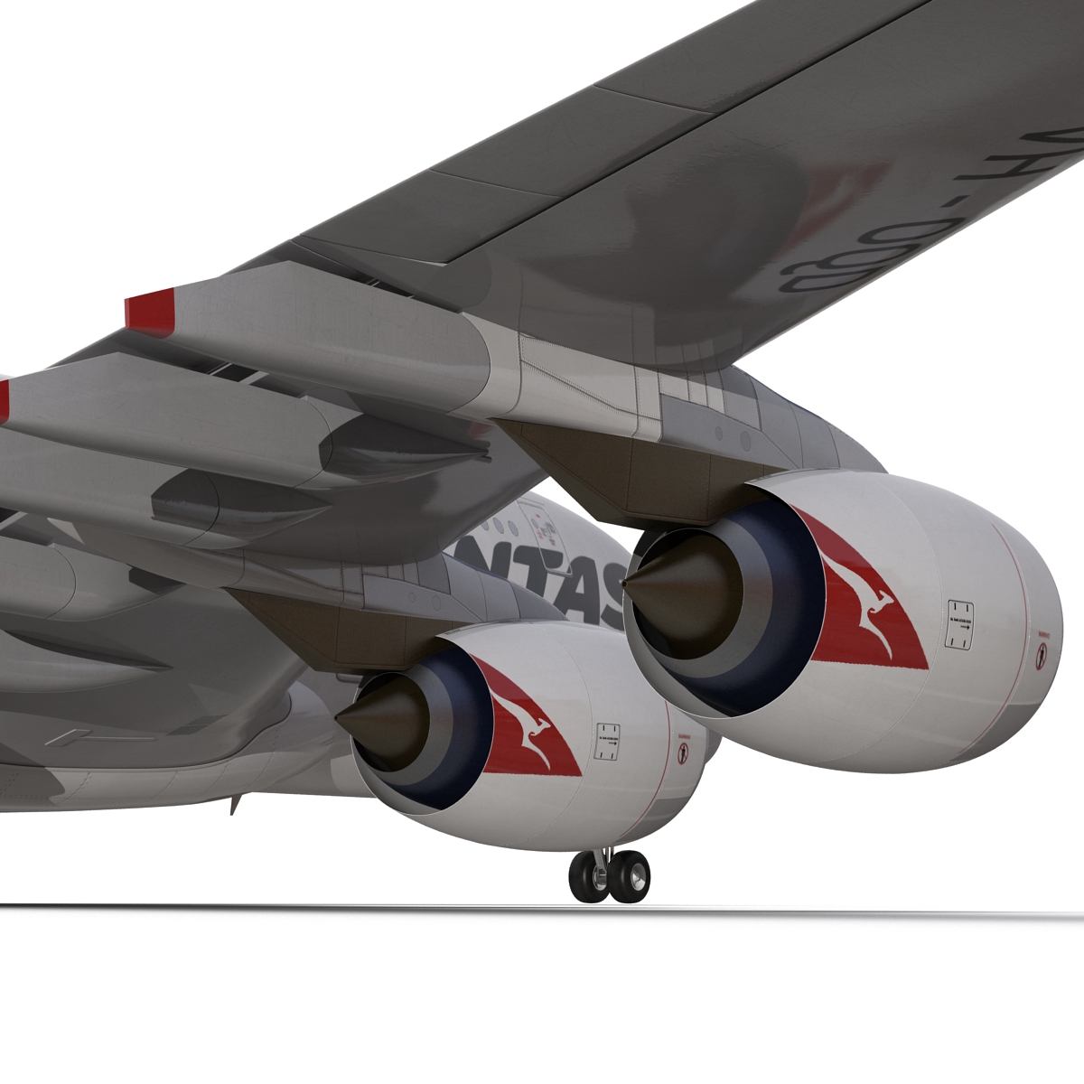 Airbus A380 900 Qantas Rigged 3D model