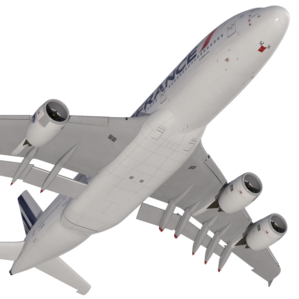 3D Airbus A380 900 Air France Rigged model