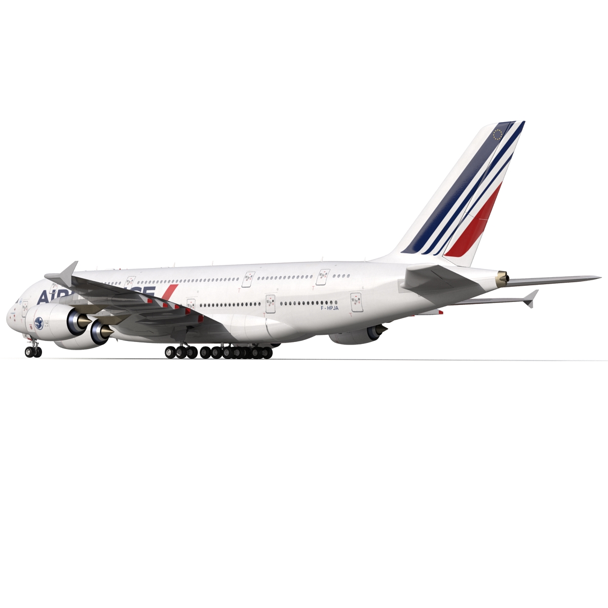 3D Airbus A380 900 Air France Rigged model