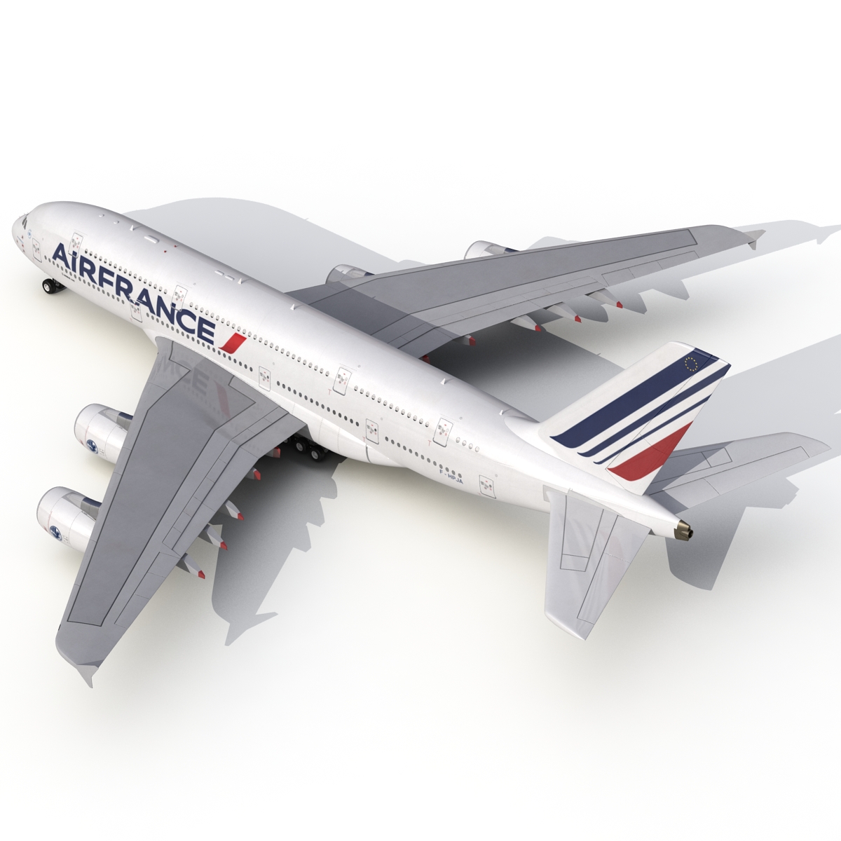 3D Airbus A380 900 Air France Rigged model