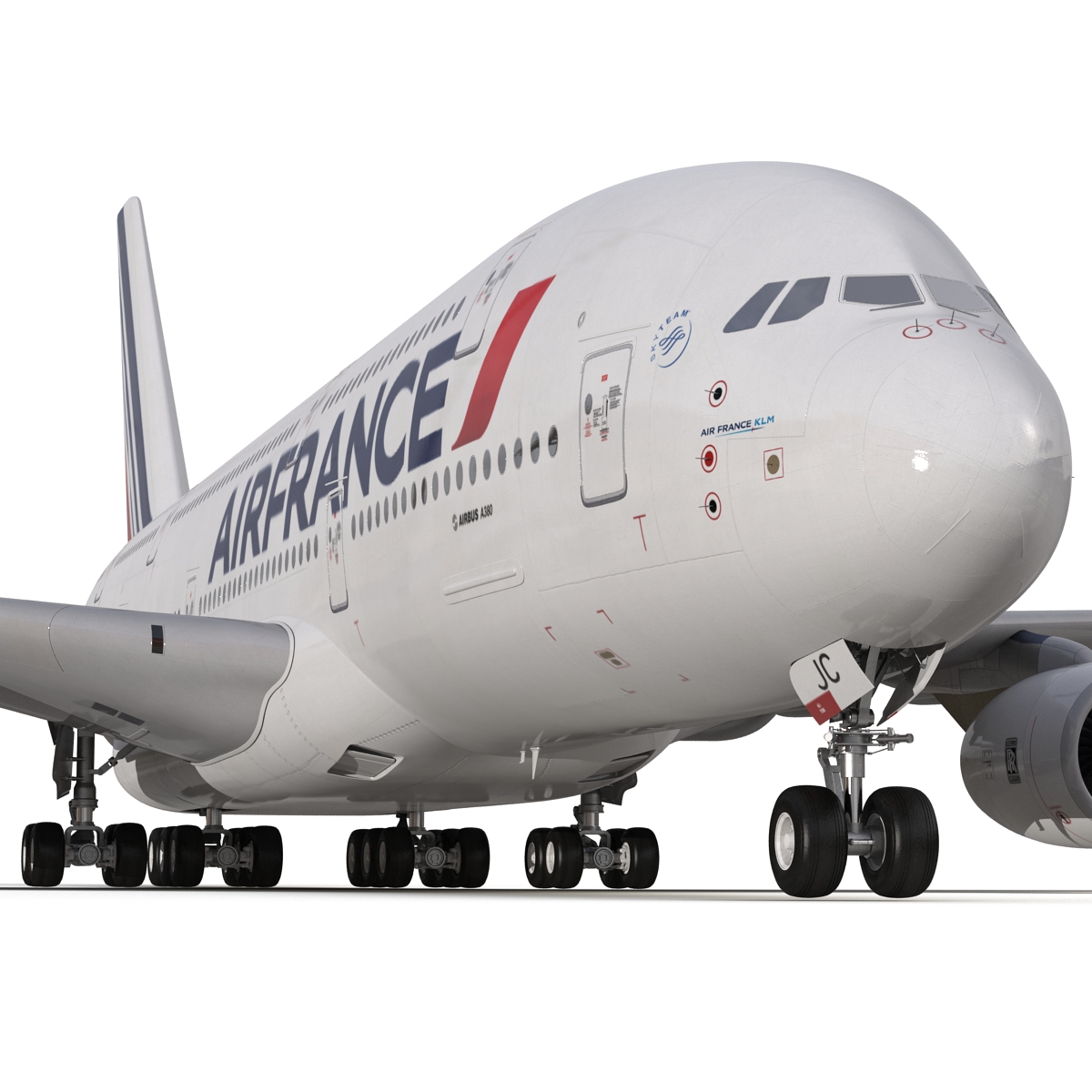 3D Airbus A380 900 Air France Rigged model