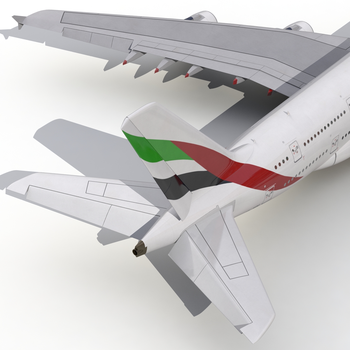 3D Airbus A380 900 Emirates Rigged