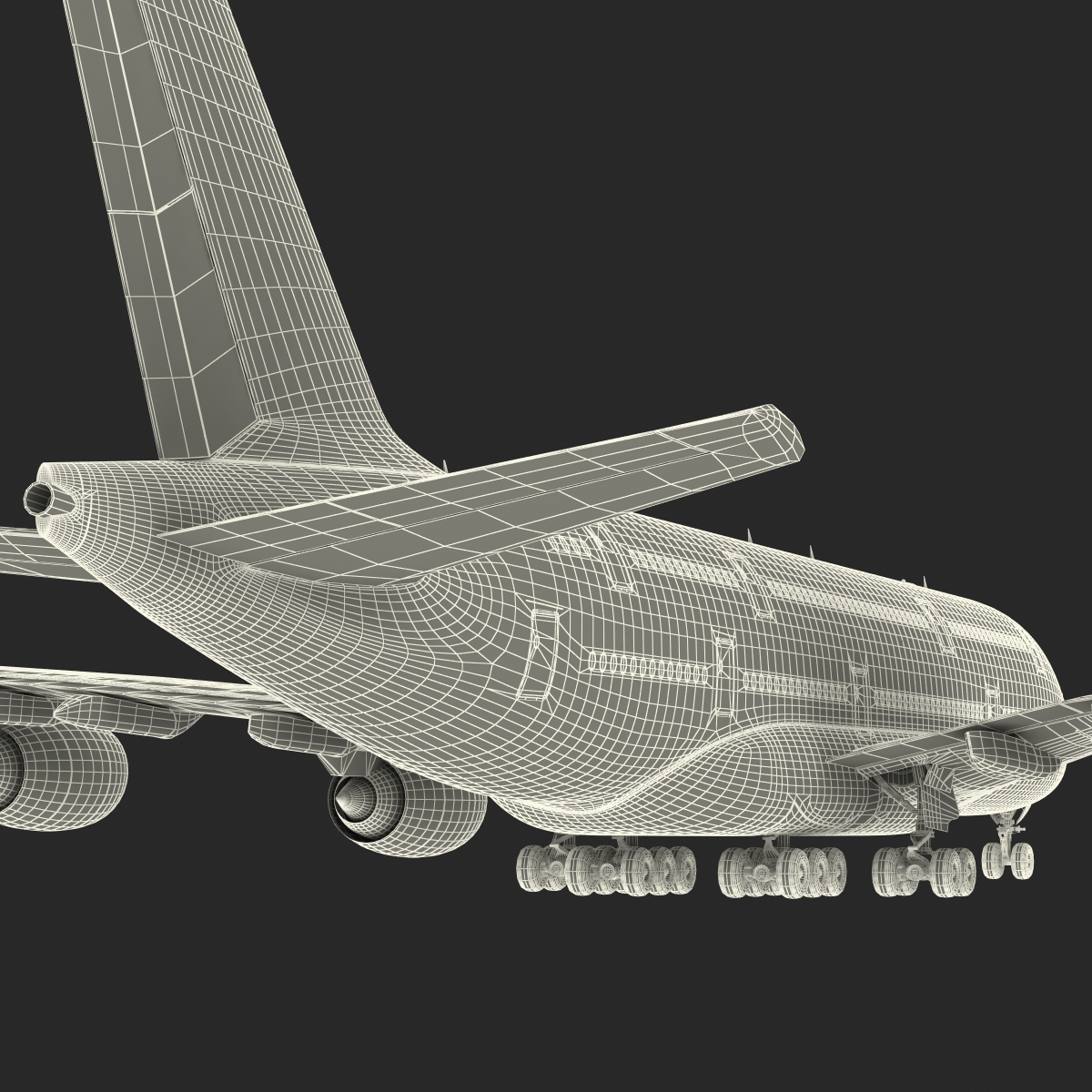 3D Airbus A380 900 Emirates Rigged