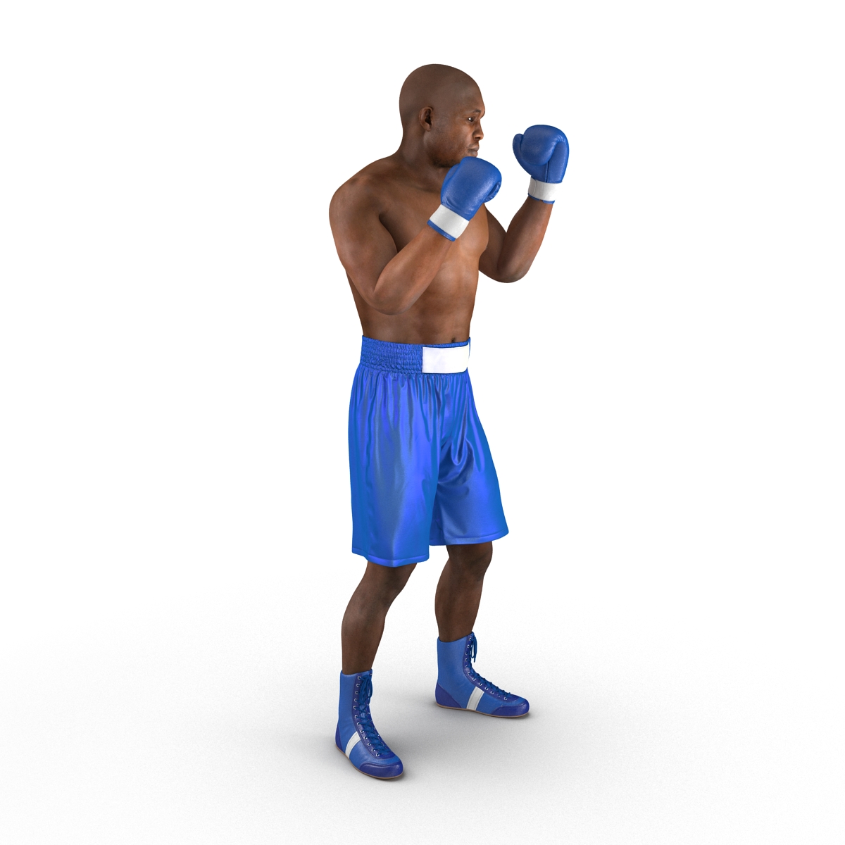 3D African American Boxer 2 Pose 2